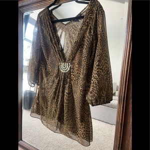 Express Swim Cover Up/ Shirt w/ Gold Details Sz:S